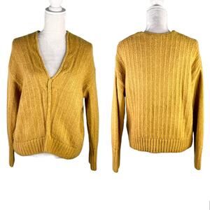 Altar'd State Sweater S/M Mustard V-Neck Cropped Super Soft